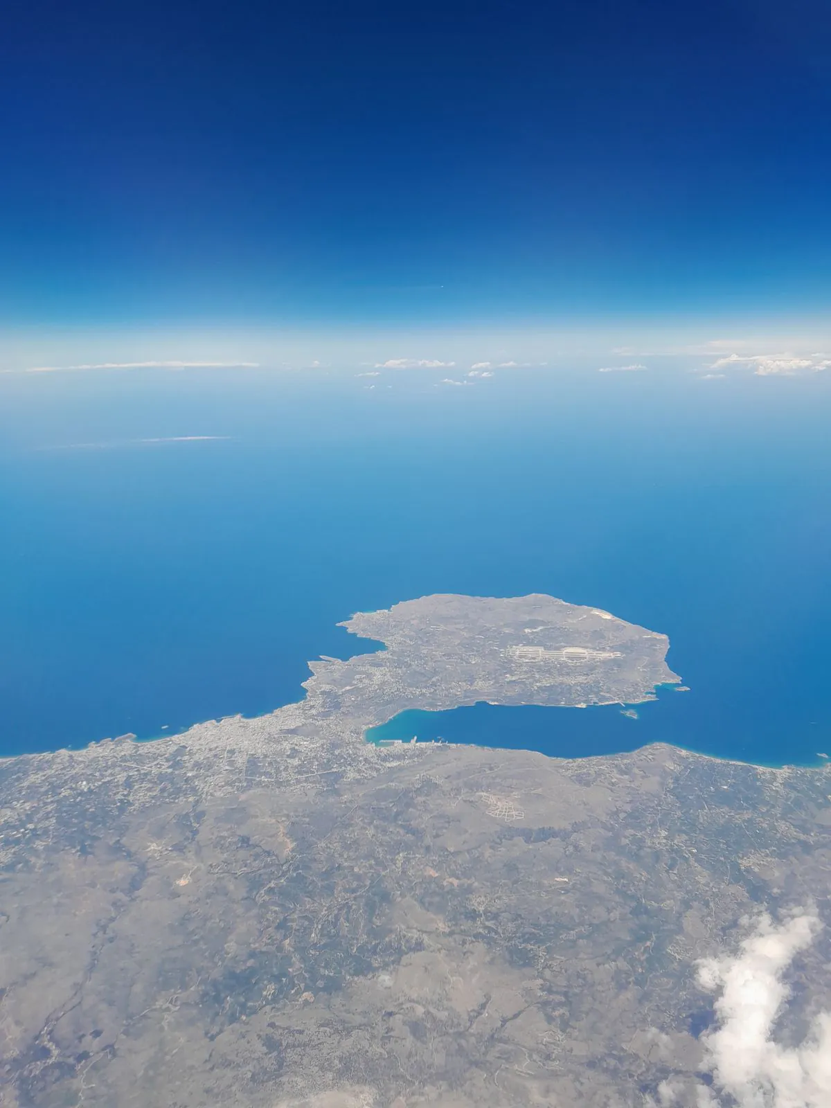 The northern tip of Cap Bon and an island seen from the air